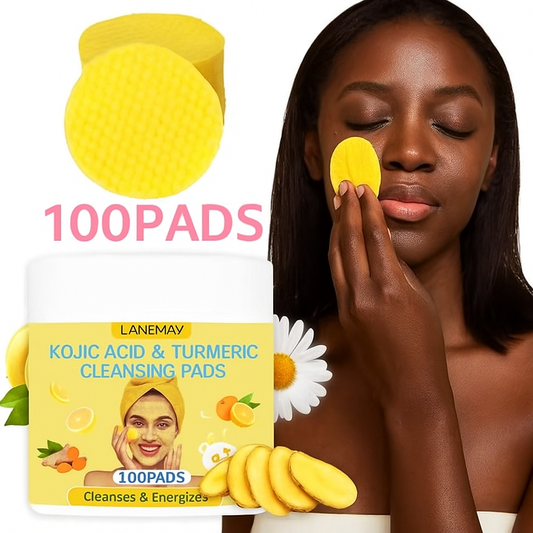 Lot de 100 tampons nettoyants  à l'acide kojique et au curcuma