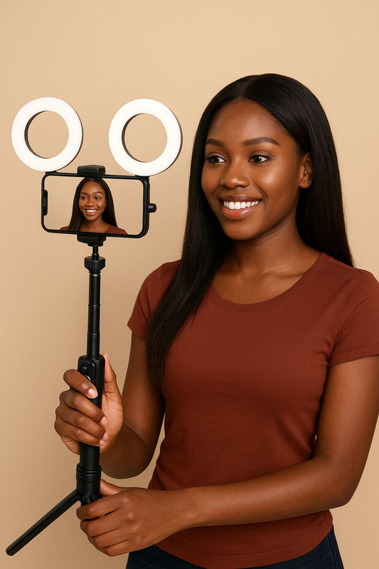 Tirepied a selfie avec 2 LED